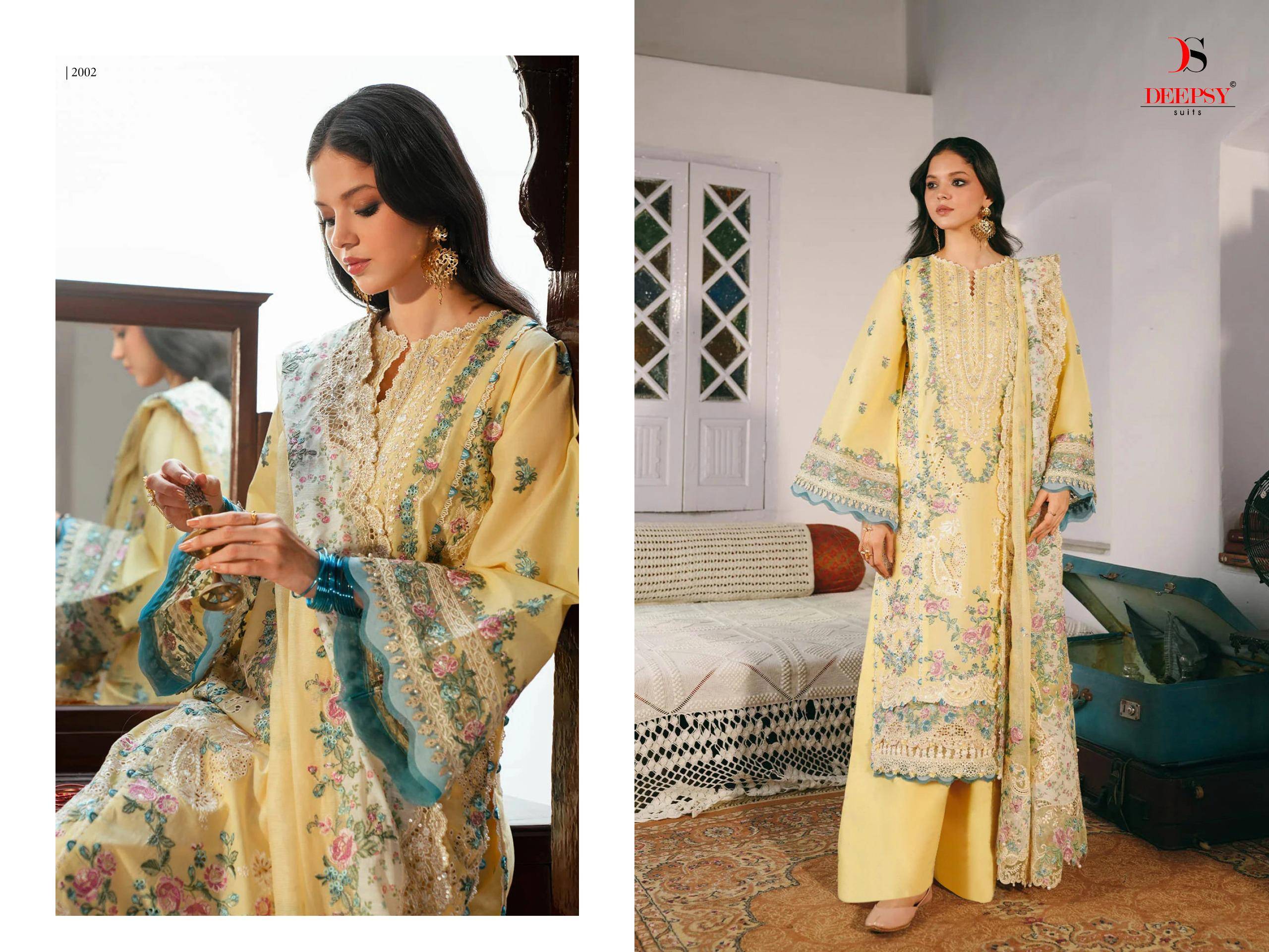ELAF  Premium-5 Luxury Lawn by DEEPSY SUITS 2001 TO 2006 SERIES Pakistani Stylish Embroidered Pure Cotton Dresses At Wholesale Price
